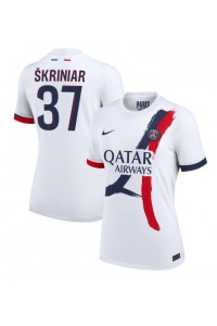 Paris Saint-Germain Milan Skriniar #37 Voetbaltruitje Uit tenue Dames 2024-25 Korte Mouw